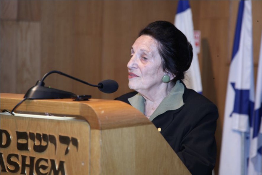 Alisa speaking at Yad Vashem, 2012